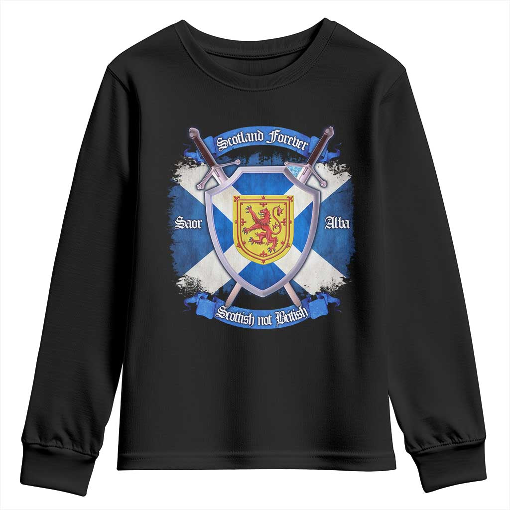 Scotland Forever Saor Alba Scottish Not British Youth Sweatshirt Scottish Pride