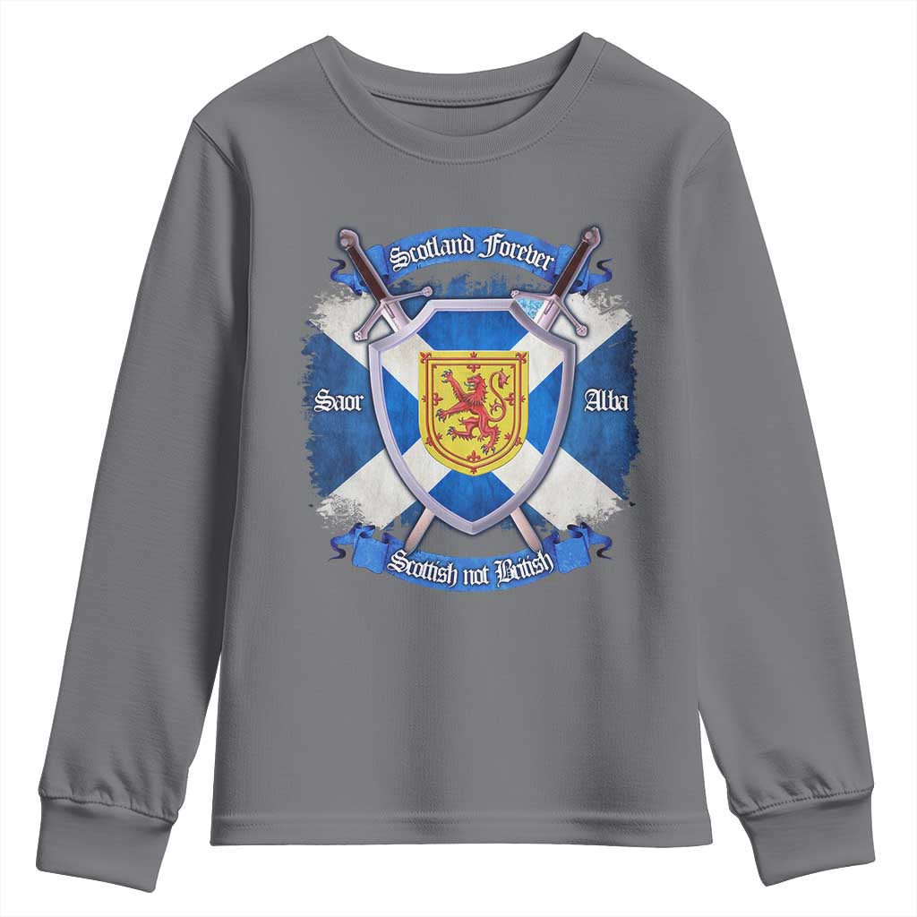Scotland Forever Saor Alba Scottish Not British Youth Sweatshirt Scottish Pride