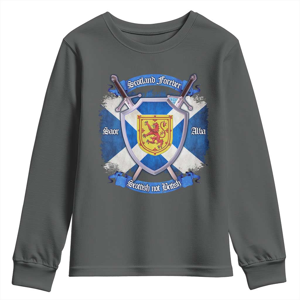 Scotland Forever Saor Alba Scottish Not British Youth Sweatshirt Scottish Pride