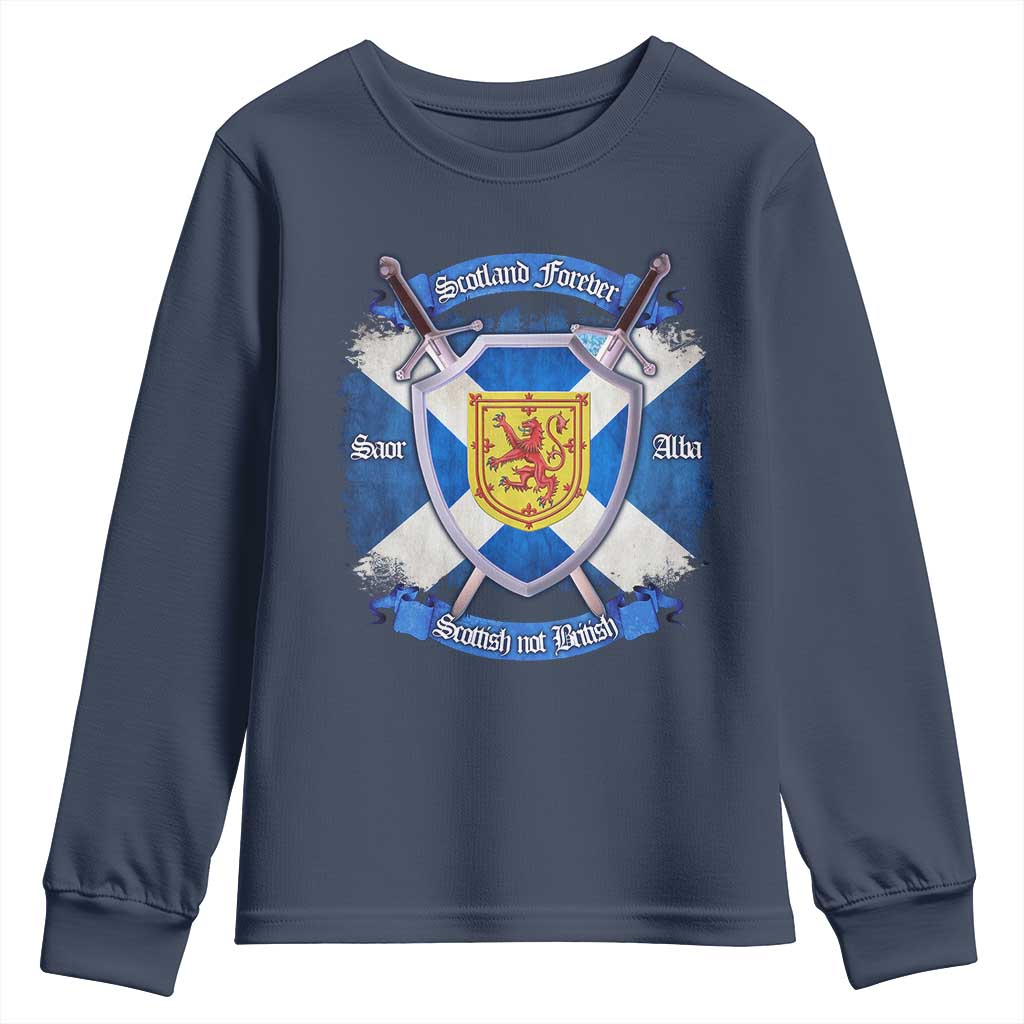 Scotland Forever Saor Alba Scottish Not British Youth Sweatshirt Scottish Pride