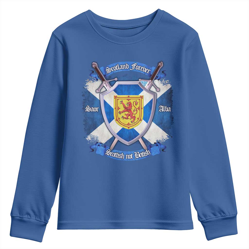 Scotland Forever Saor Alba Scottish Not British Youth Sweatshirt Scottish Pride