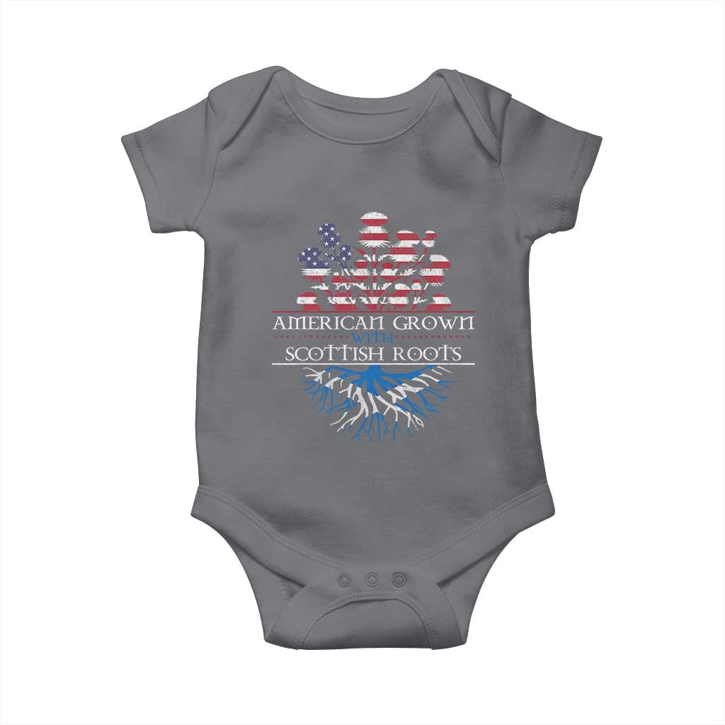 American Grown With Scottish Roots Baby Onesie Scottish American Heritage Thistle Flower