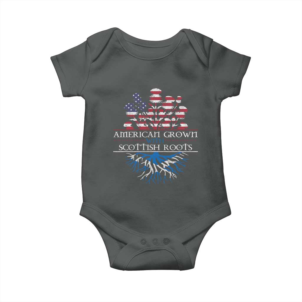 American Grown With Scottish Roots Baby Onesie Scottish American Heritage Thistle Flower