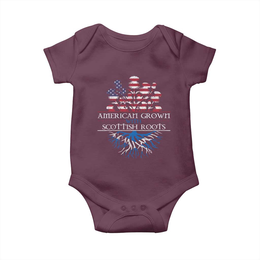 American Grown With Scottish Roots Baby Onesie Scottish American Heritage Thistle Flower