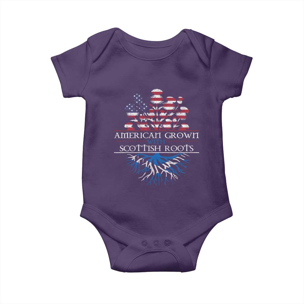 American Grown With Scottish Roots Baby Onesie Scottish American Heritage Thistle Flower