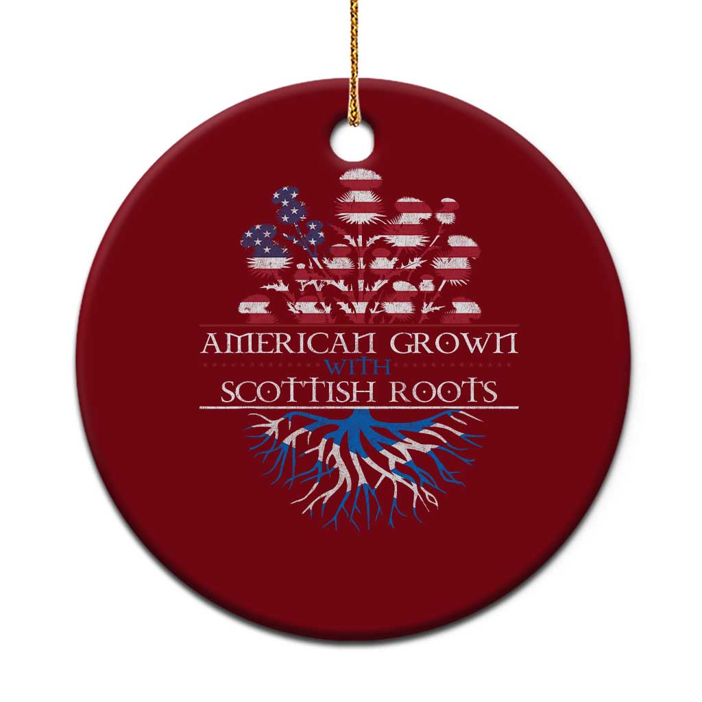 American Grown With Scottish Roots Ceramic Ornament Scottish American Heritage Thistle Flower - Wonder Print Shop