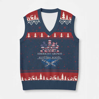 American Grown With Scottish Roots V-Neck Knit Sweater Vest Scottish American Heritage Thistle Flower - Wonder Print Shop