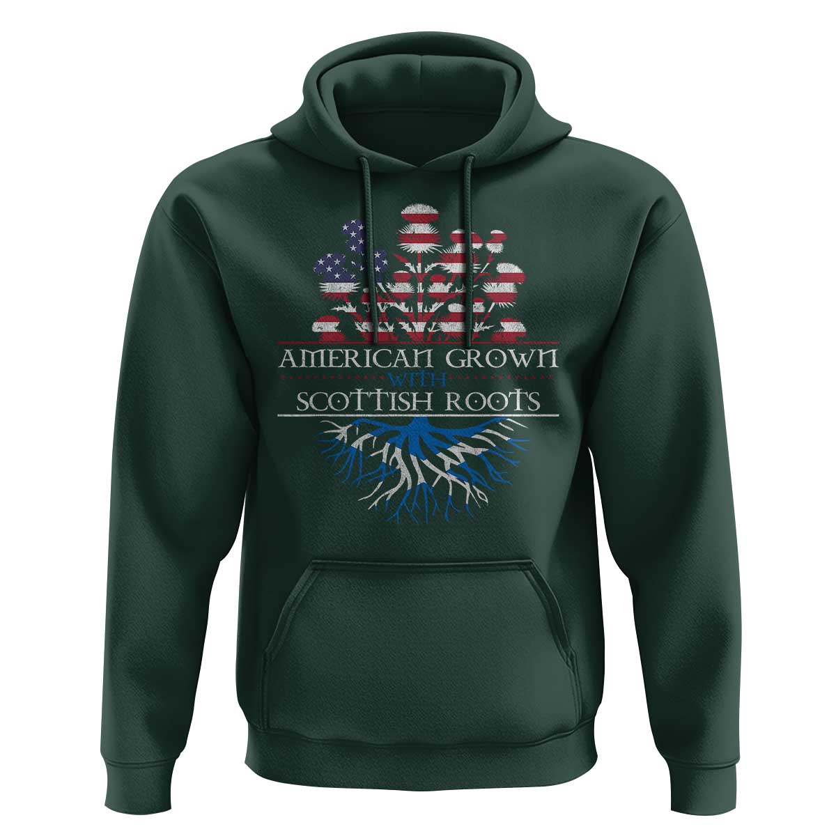 American Grown With Scottish Roots Hoodie Scottish American Heritage Thistle Flower