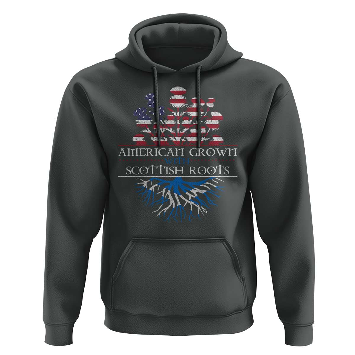 American Grown With Scottish Roots Hoodie Scottish American Heritage Thistle Flower