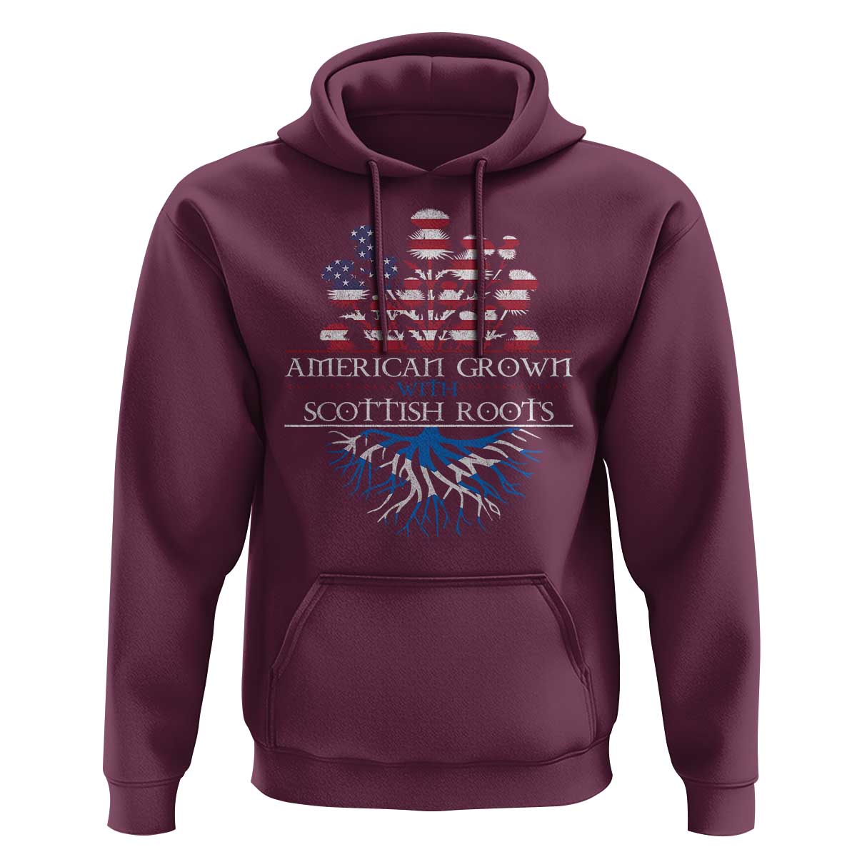 American Grown With Scottish Roots Hoodie Scottish American Heritage Thistle Flower