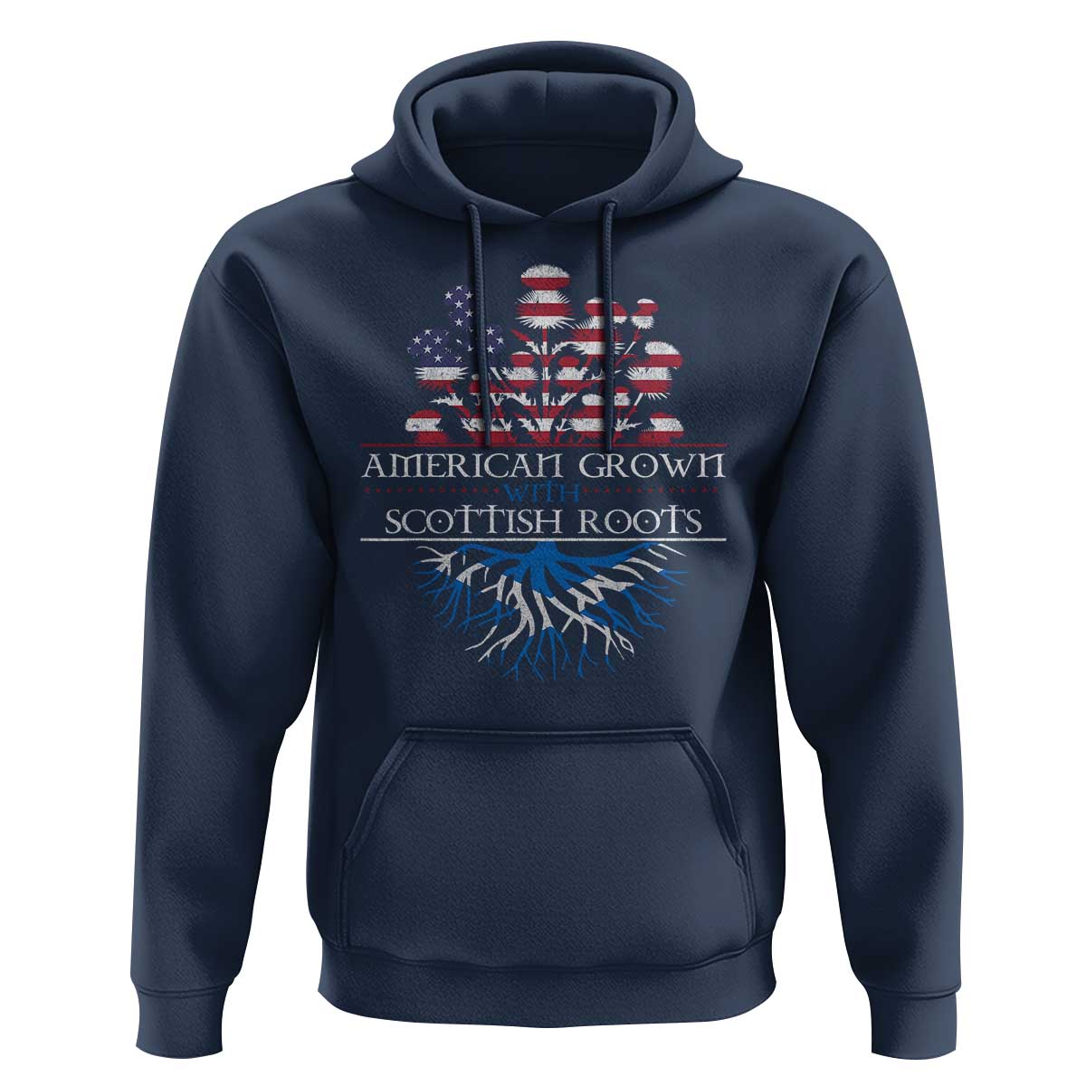 American Grown With Scottish Roots Hoodie Scottish American Heritage Thistle Flower