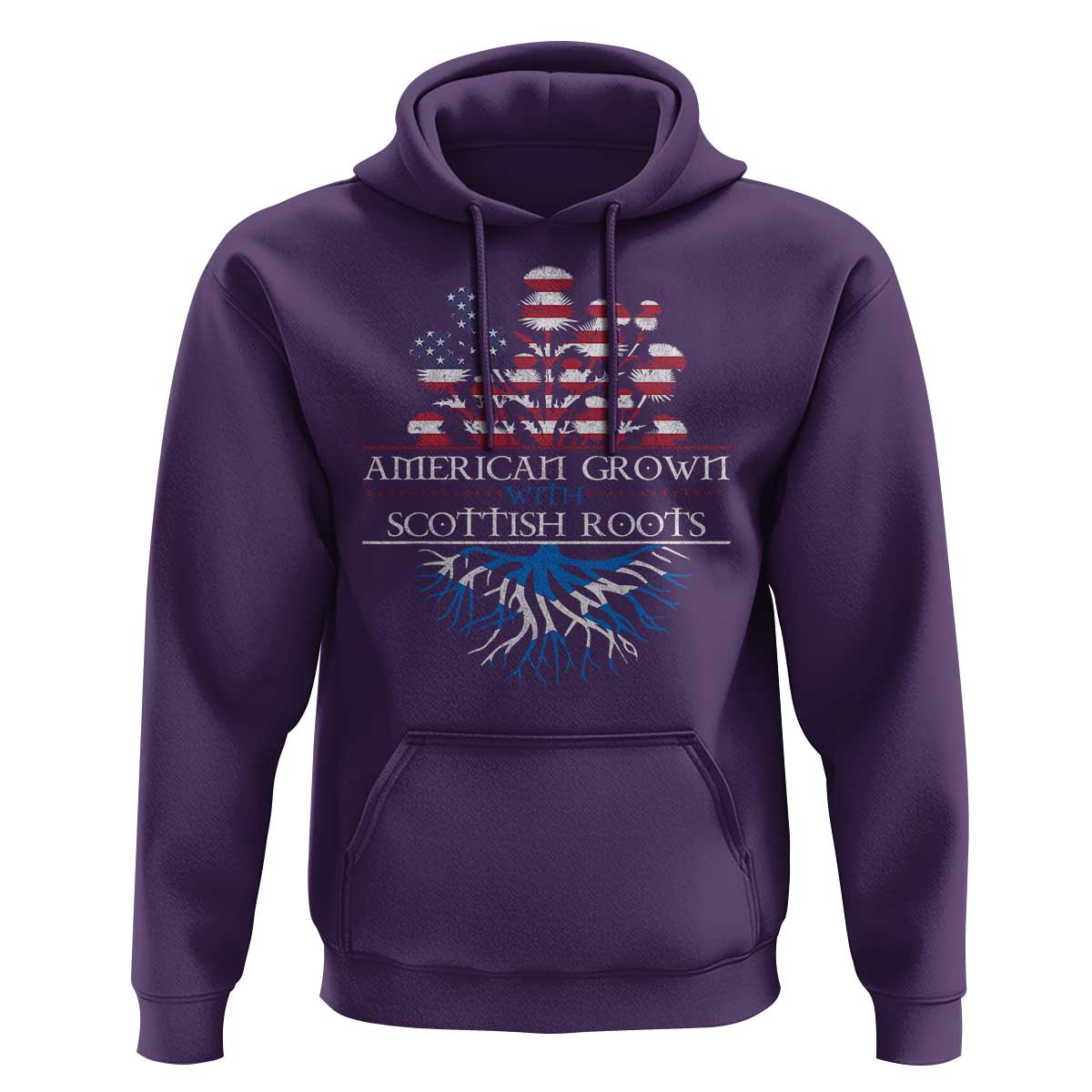 American Grown With Scottish Roots Hoodie Scottish American Heritage Thistle Flower