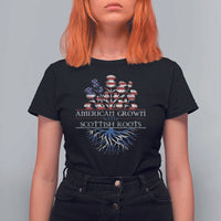 American Grown With Scottish Roots T Shirt For Women Scottish American Heritage Thistle Flower