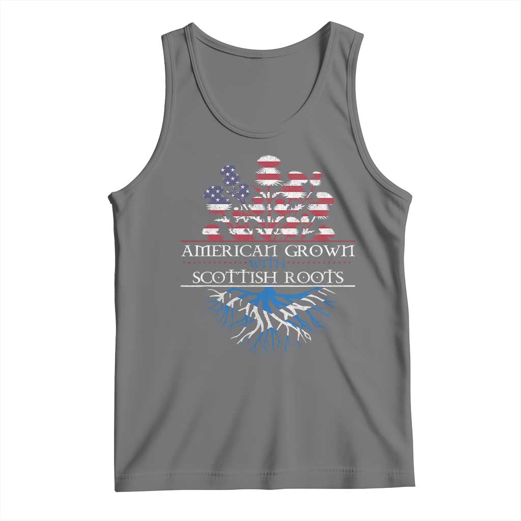 American Grown With Scottish Roots Tank Top Scottish American Heritage Thistle Flower