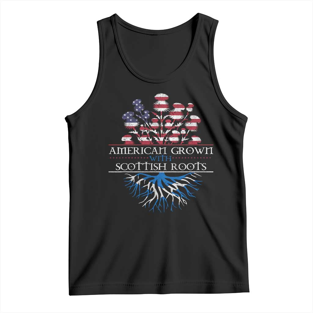 American Grown With Scottish Roots Tank Top Scottish American Heritage Thistle Flower