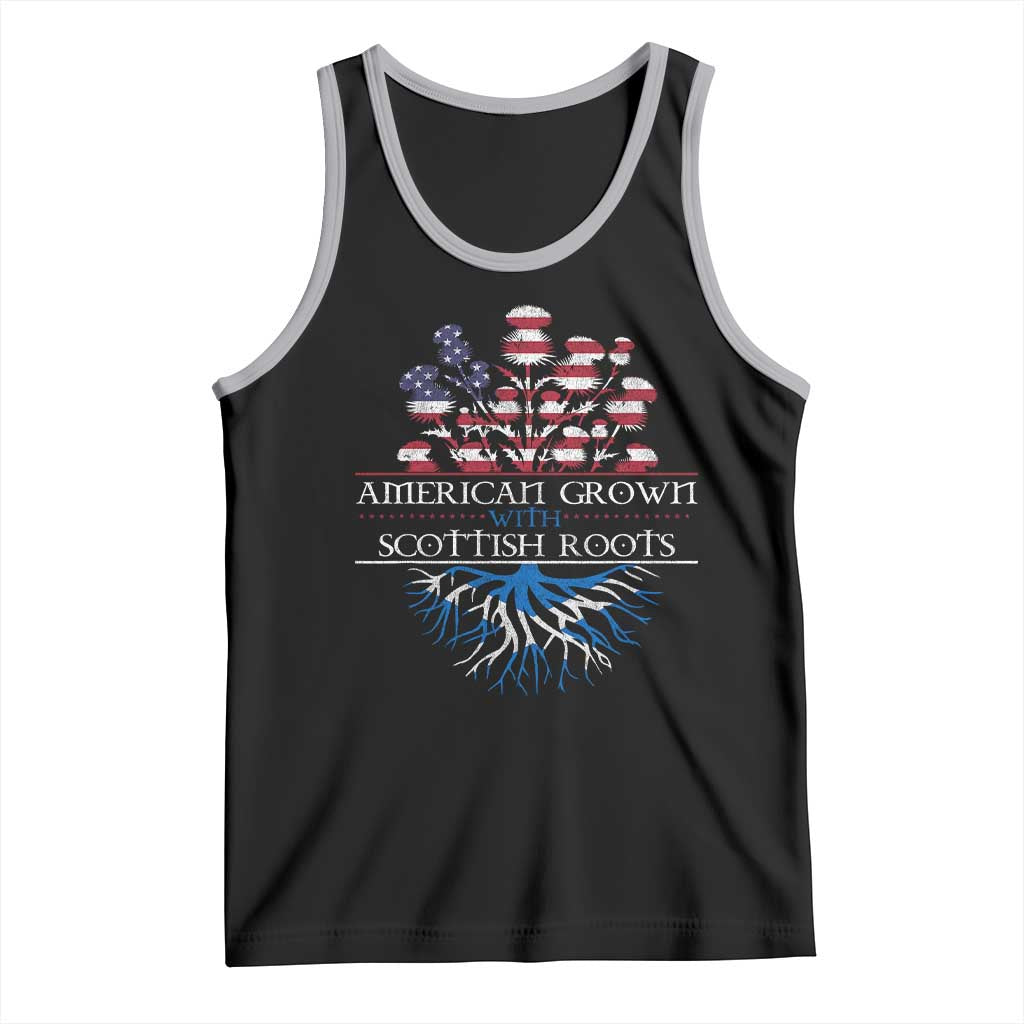 American Grown With Scottish Roots Tank Top Scottish American Heritage Thistle Flower