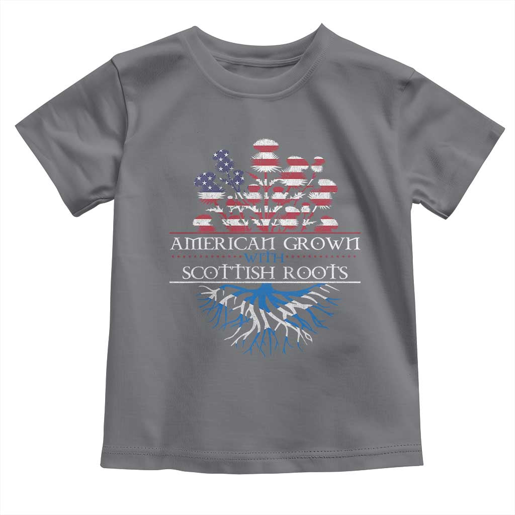 American Grown With Scottish Roots Toddler T Shirt Scottish American Heritage Thistle Flower