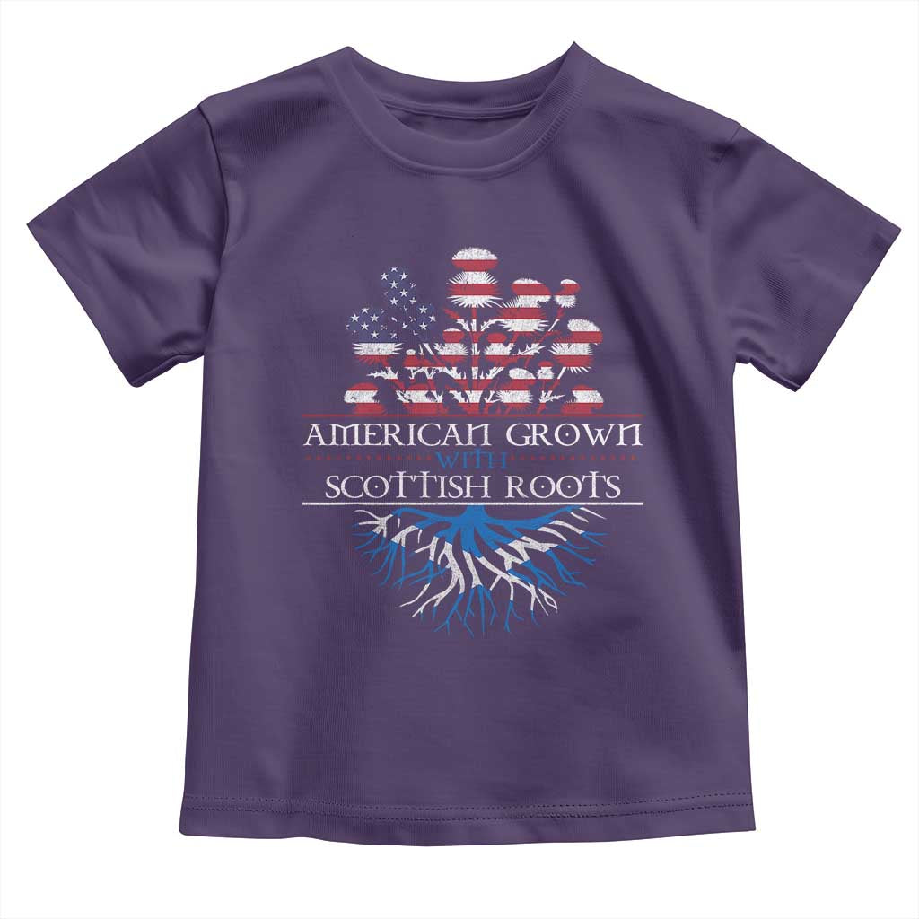 American Grown With Scottish Roots Toddler T Shirt Scottish American Heritage Thistle Flower