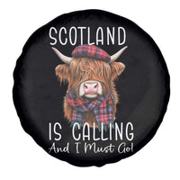 Funny Scotland Is Calling And I Must Go Spare Tire Cover Highland Cow
