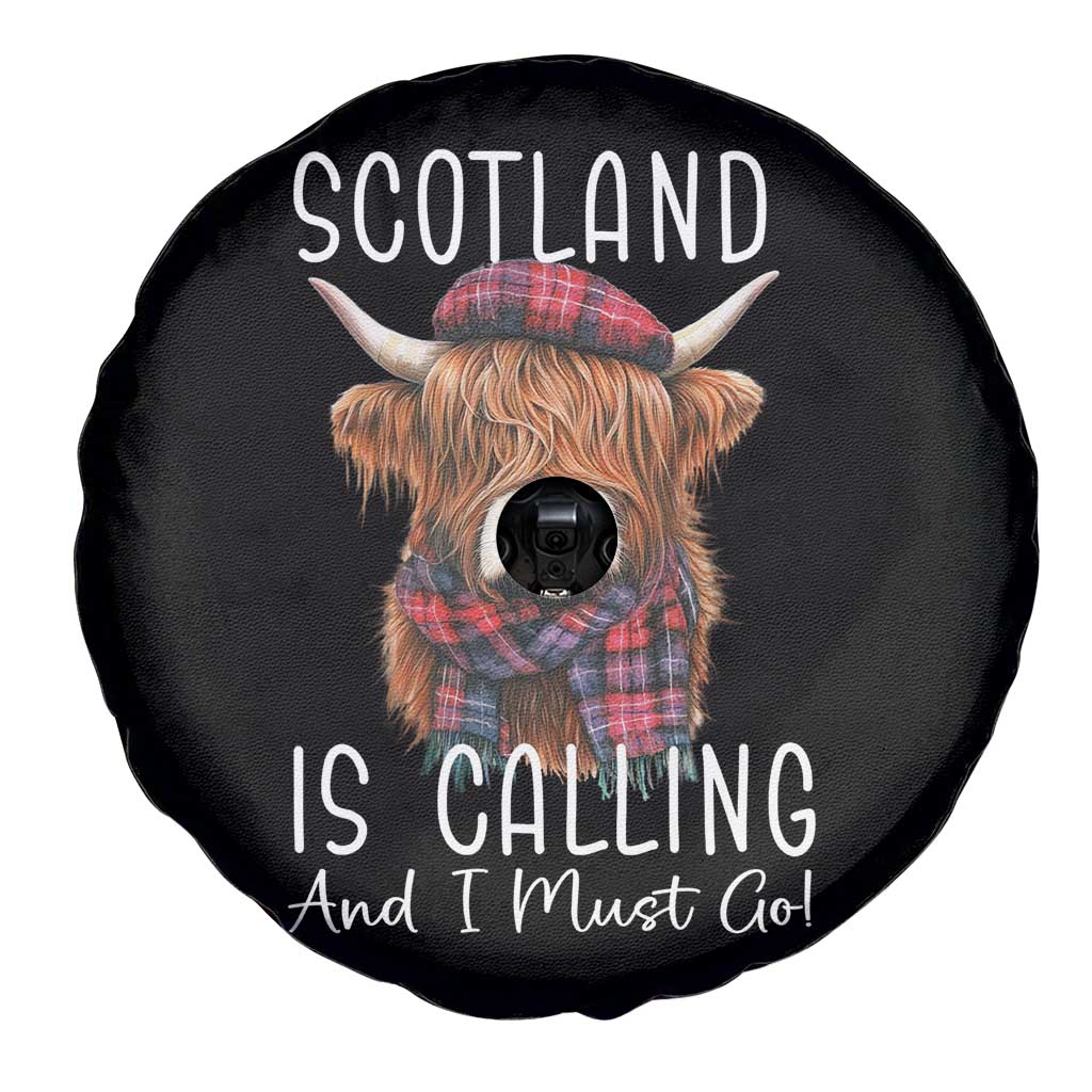 Funny Scotland Is Calling And I Must Go Spare Tire Cover Highland Cow