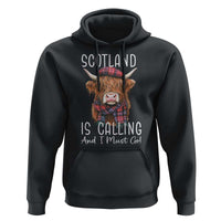 Funny Scotland Is Calling And I Must Go Hoodie Highland Cow