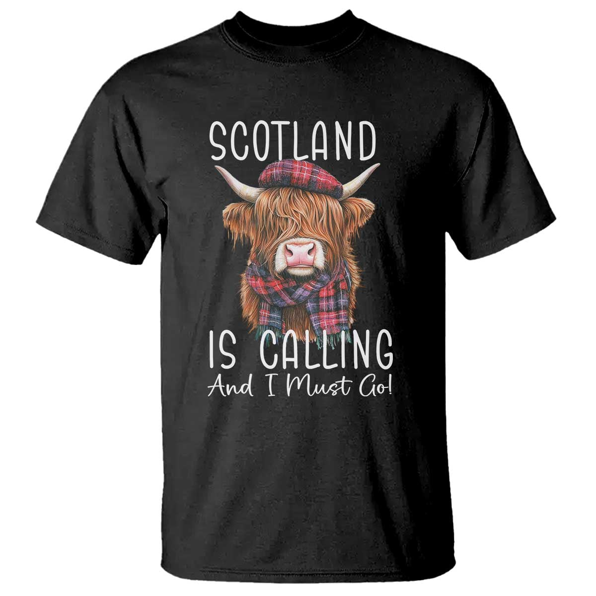 Funny Scotland Is Calling And I Must Go T Shirt Highland Cow