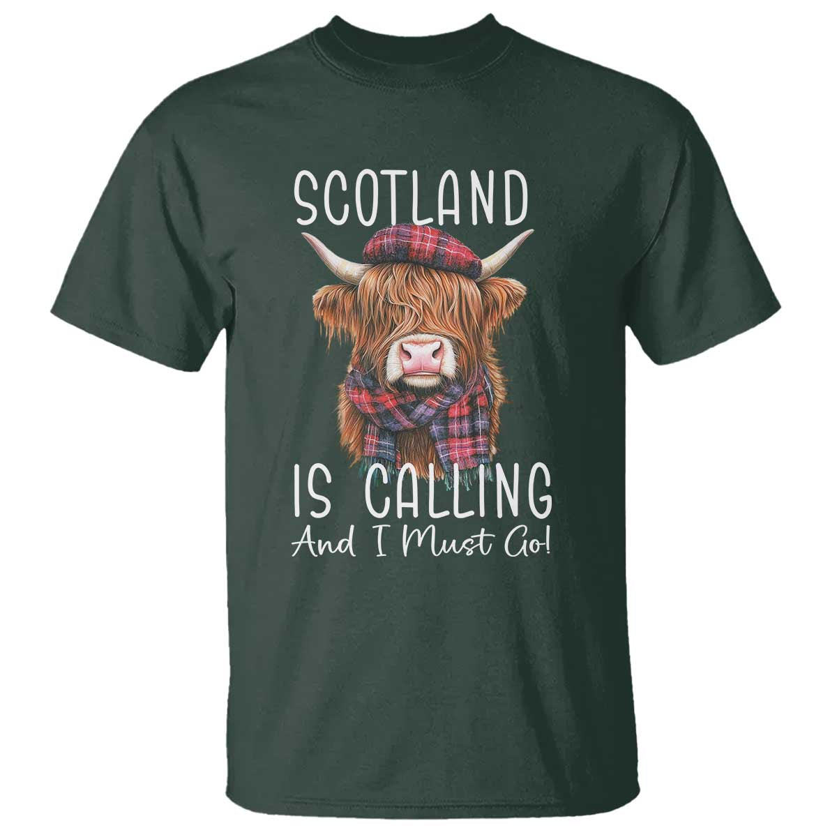 Funny Scotland Is Calling And I Must Go T Shirt Highland Cow