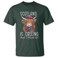 Funny Scotland Is Calling And I Must Go T Shirt Highland Cow