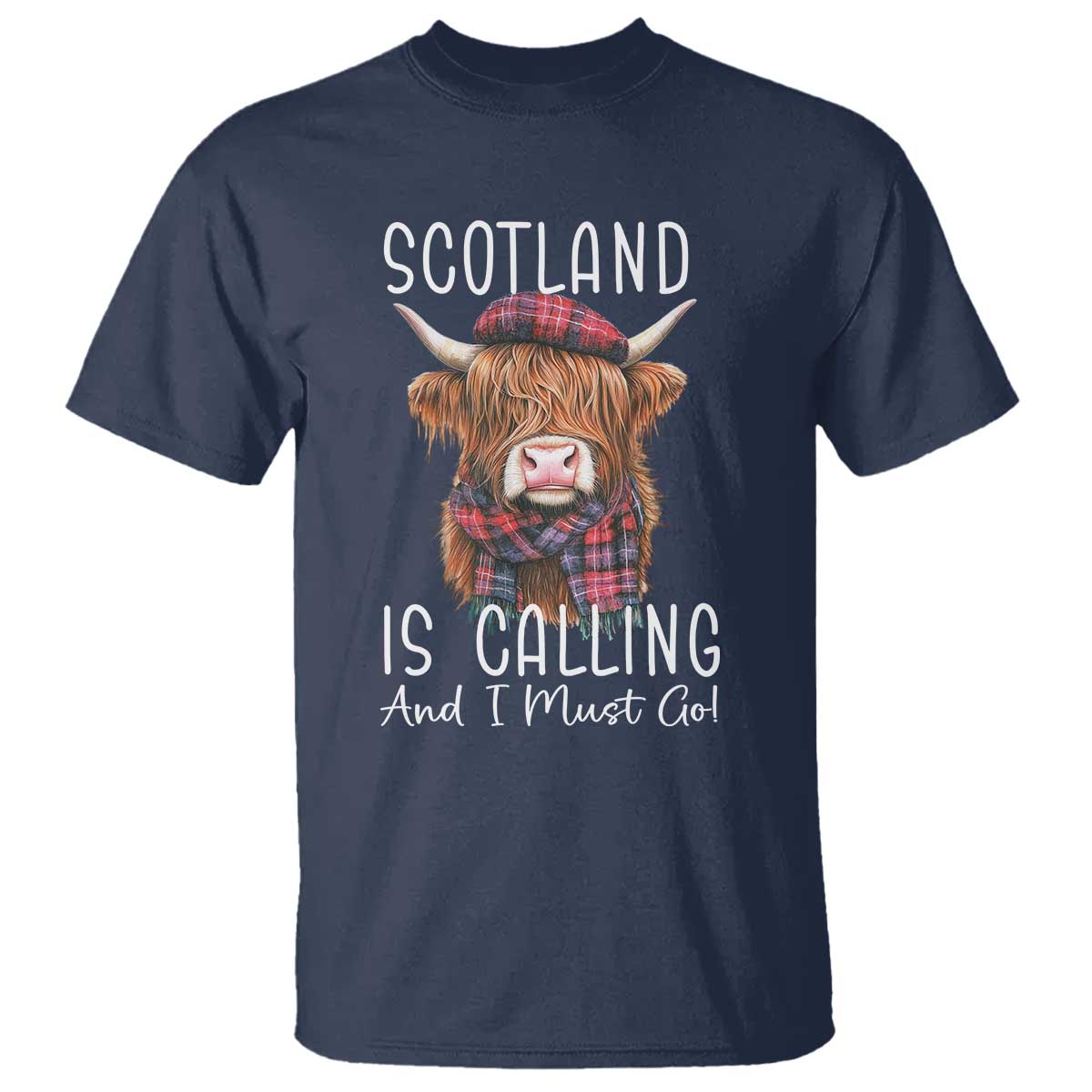 Funny Scotland Is Calling And I Must Go T Shirt Highland Cow