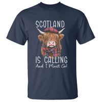 Funny Scotland Is Calling And I Must Go T Shirt Highland Cow