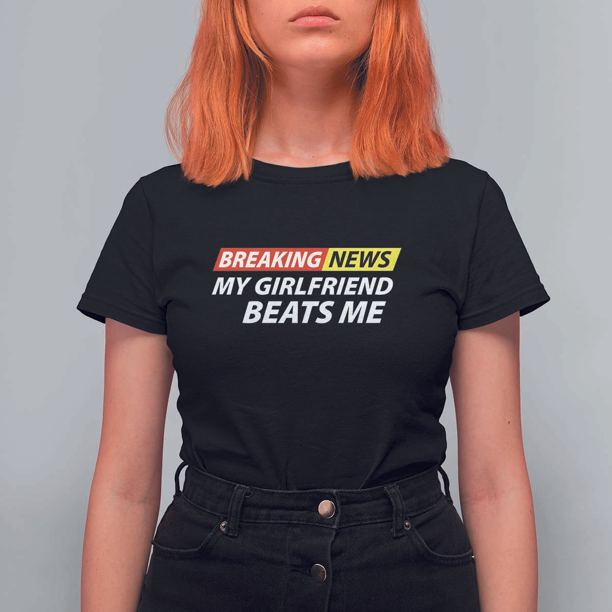 Funny Breaking News My Wife Beats Me Husband T Shirt For Women