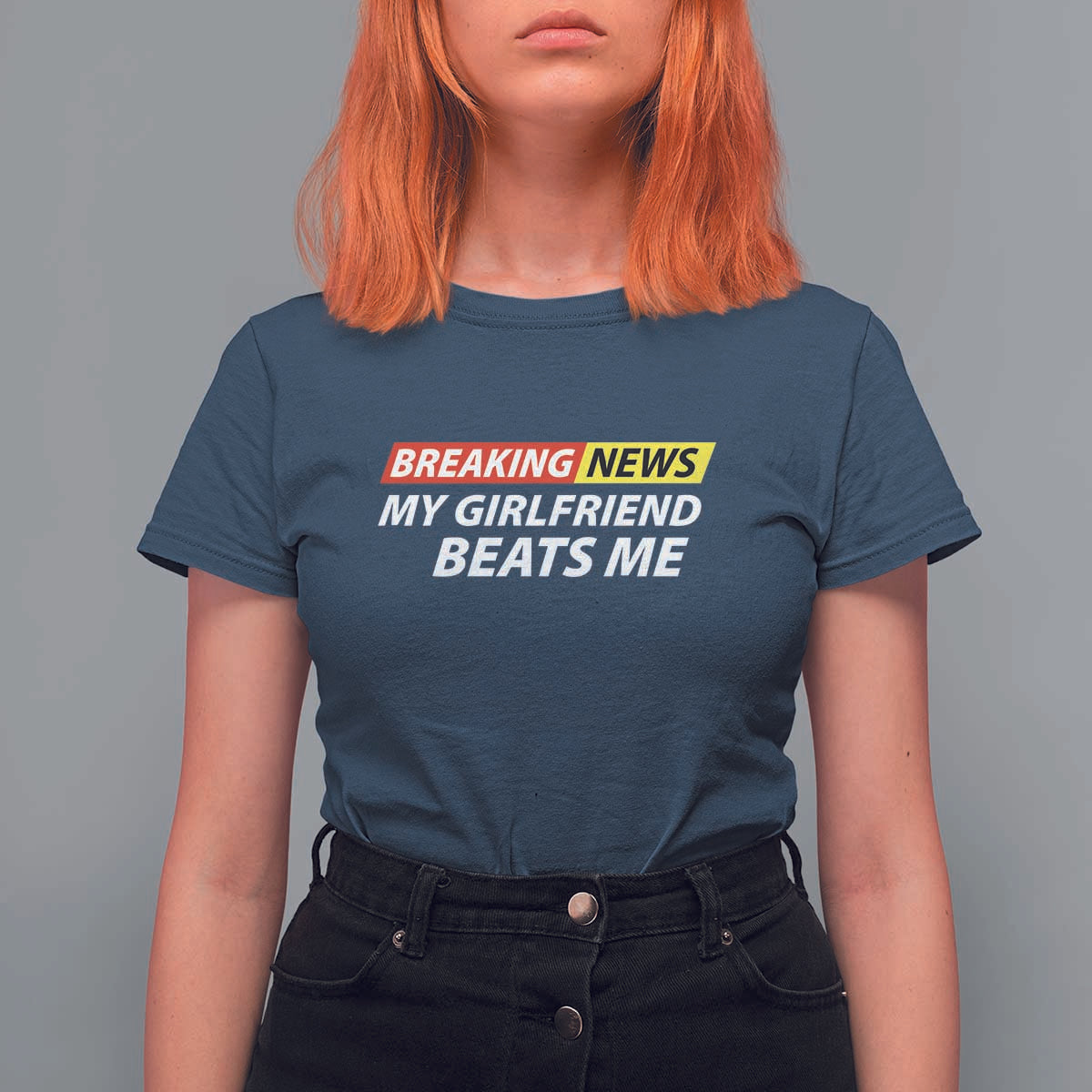 Funny Breaking News My Wife Beats Me Husband T Shirt For Women