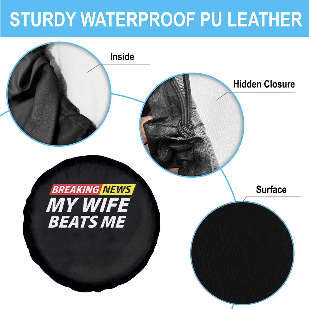 Funny Breaking News My Girlfriend Beats Me Boyfriend Spare Tire Cover
