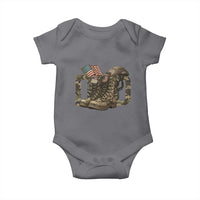 Army Military Dad Combat Boots American Flag Baby Onesie