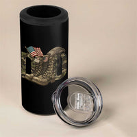 Army Military Dad Combat Boots American Flag 4 in 1 Can Cooler Tumbler