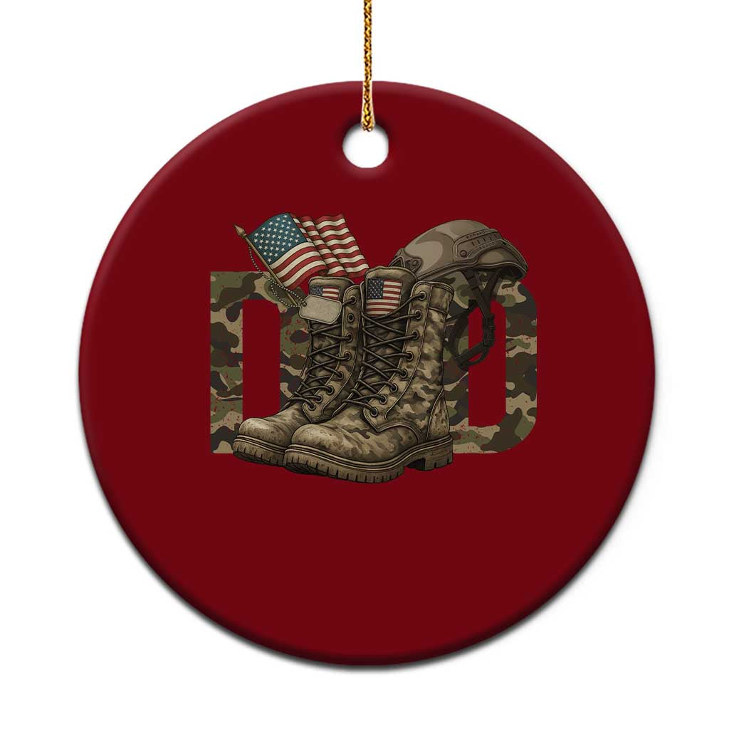 Army Military Dad Combat Boots American Flag Ceramic Ornament - Wonder Print Shop