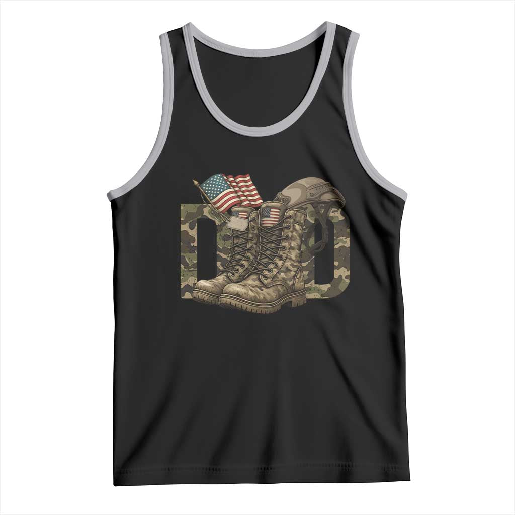 Army Military Dad Combat Boots American Flag Tank Top