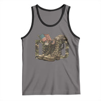 Army Military Dad Combat Boots American Flag Tank Top