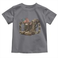 Army Military Dad Combat Boots American Flag Toddler T Shirt