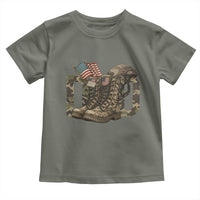 Army Military Dad Combat Boots American Flag Toddler T Shirt