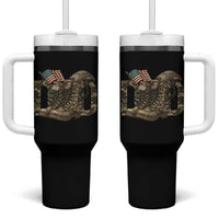 Army Military Dad Combat Boots American Flag Tumbler With Handle