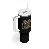 Army Military Dad Combat Boots American Flag Tumbler With Handle