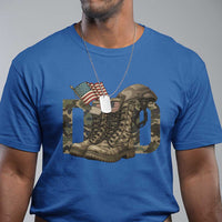 Army Military Dad Combat Boots American Flag T Shirt