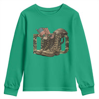 Army Military Dad Combat Boots American Flag Youth Sweatshirt