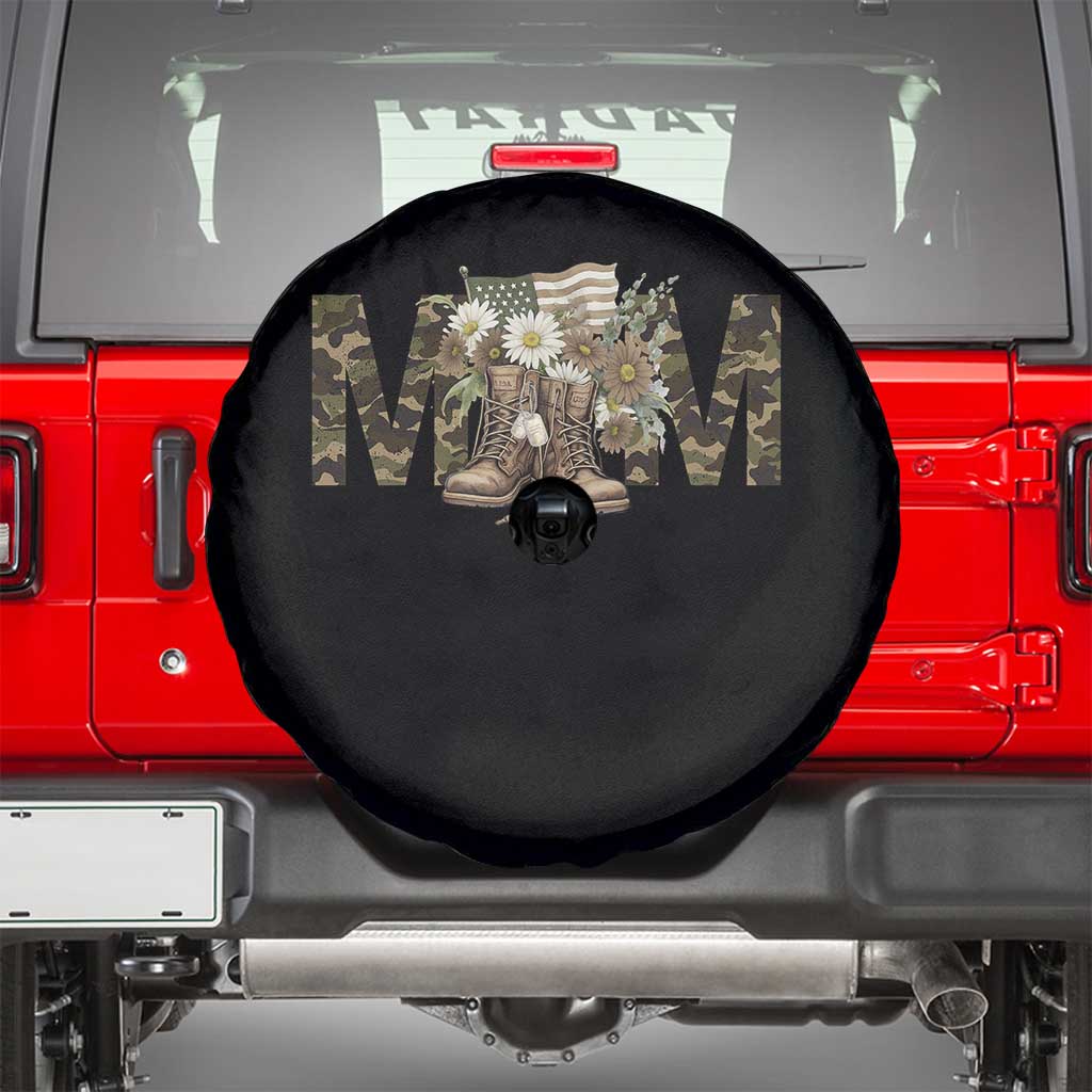 Military Army Mom Floral Combat Shoes Spare Tire Cover