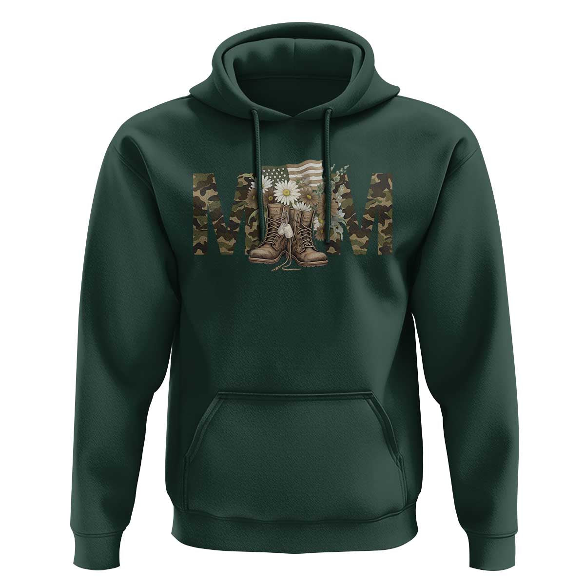 Military Army Mom Floral Combat Shoes Hoodie