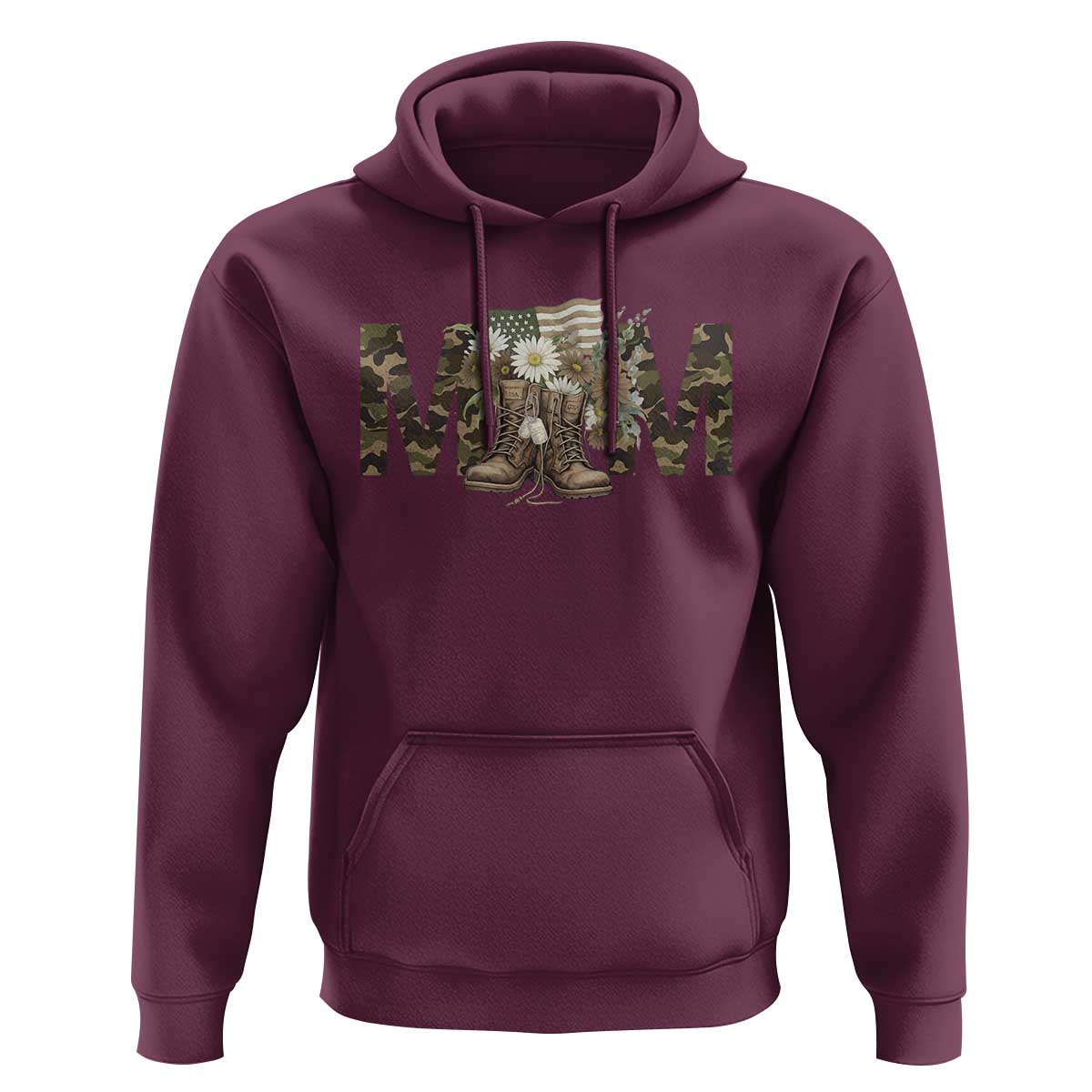 Military Army Mom Floral Combat Shoes Hoodie