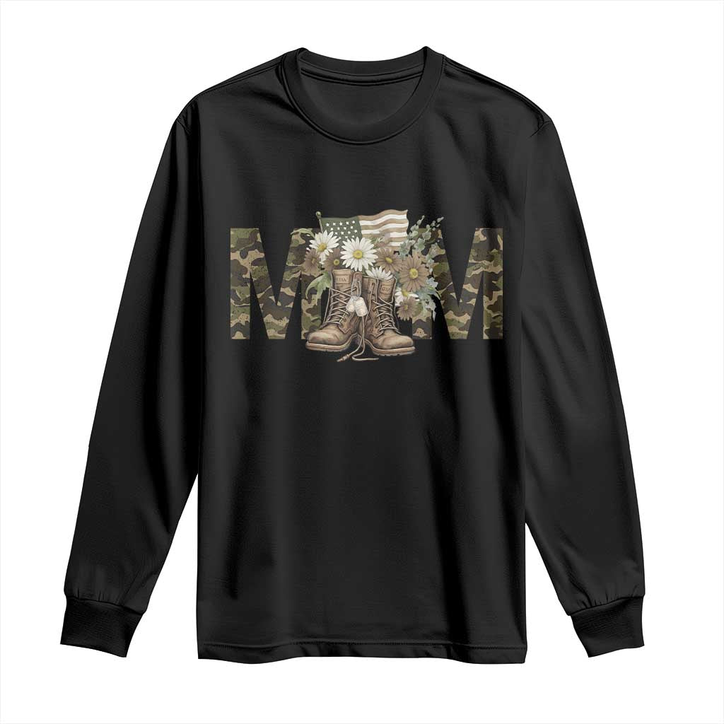 Military Army Mom Floral Combat Shoes Long Sleeve Shirt