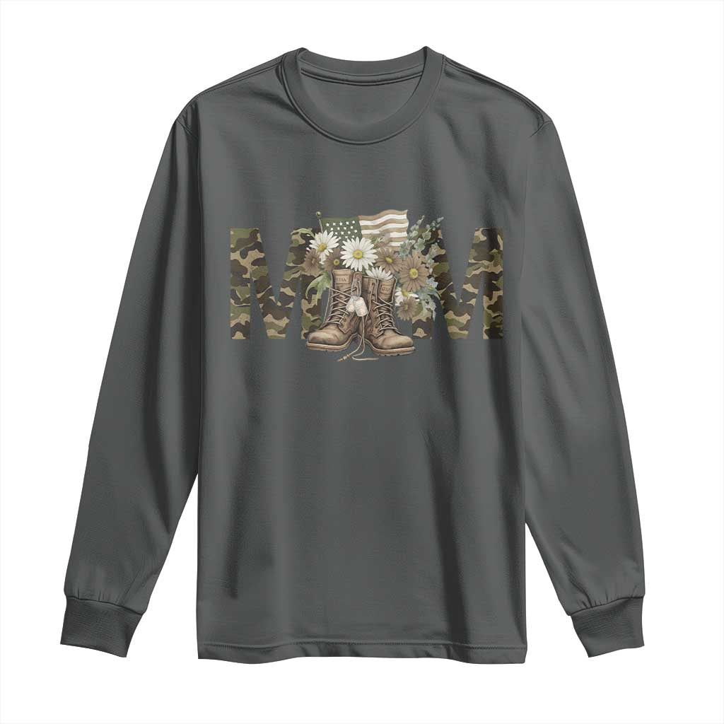 Military Army Mom Floral Combat Shoes Long Sleeve Shirt