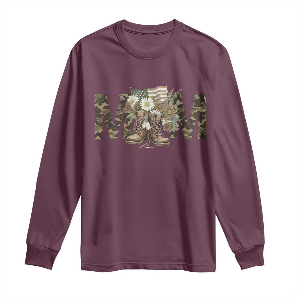 Military Army Mom Floral Combat Shoes Long Sleeve Shirt